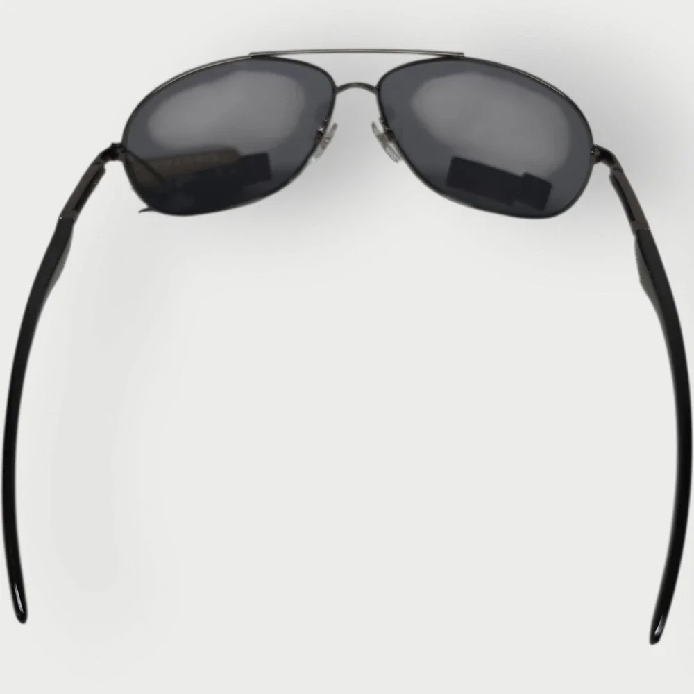 VINTAGE Foster Grant Aviator Sunglasses Black Metal Frame Gray Lenses New Guy 45
